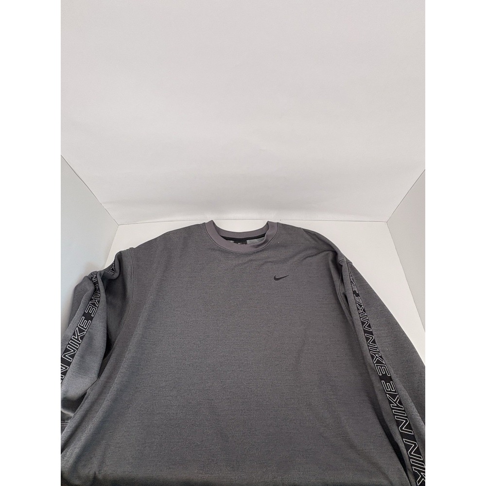 Nike Women's Grey/Black Therma Training Crew, CU5515-010, Size Large